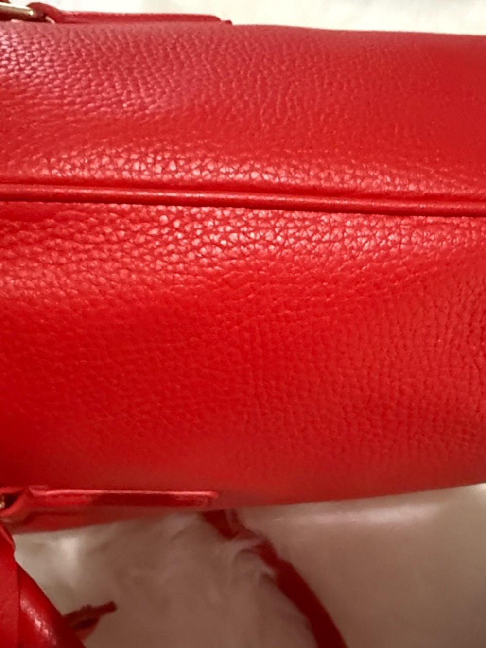 Tory Burch Vibrant Red Pebbled Leather Tassel Tote - Picture 12 of 14